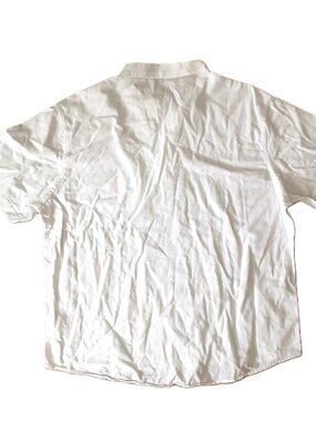 Coofandy Top XL White Short Sleeve Pullover 98% Cotton Button Neck Minimalist